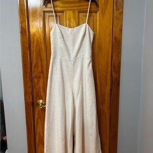 Club Monaco Cream Spaghetti-Strap Wide-Leg Jumpsuit